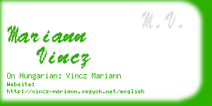 mariann vincz business card